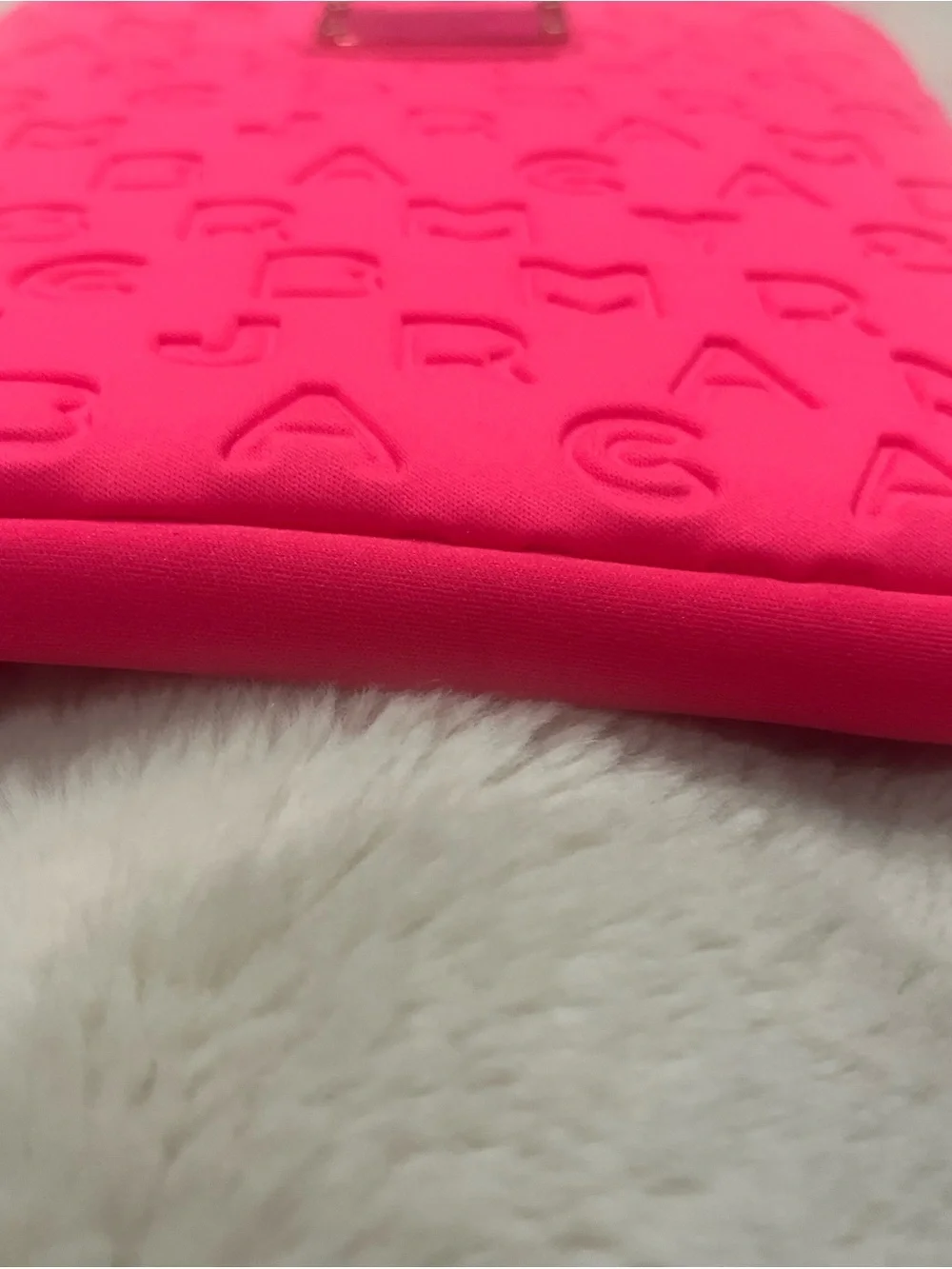 Marc Jacobs Neon Pink Embossed Tablet Pouch